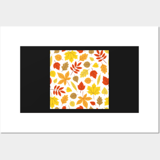 Autumn leaf pattern Posters and Art